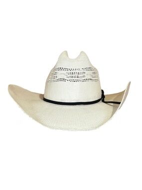 Lone Star 7 White Cream Cowboy Hat Hard Coated Staw Western Wear Cowgirl Unisex